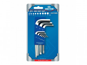 Набор Г-образных шестигранников 1,5-10 мм, 9 предметов KING TONY 20219MR
