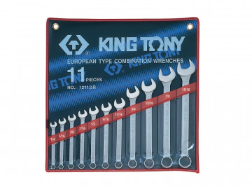 Набор комбинированных ключей, 1/4&quot-15/16&quot, 11 предметов KING TONY 1211SR