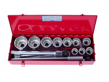 Набор торцевых головок с принадлежностями 1&quot, двенадцатигранные, 36-80 мм, 14 предметов KING TONY 8015MR