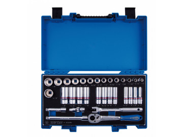 Набор торцевых головок с принадлежностями 3/8, двен-е, 1/4-15/16 мм, 32 пр. KING TONY 3032SRV