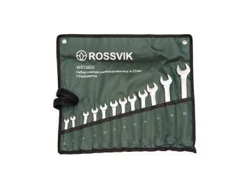 Набор ключей комбинированных 6-22мм, 12шт rossvik wst0622