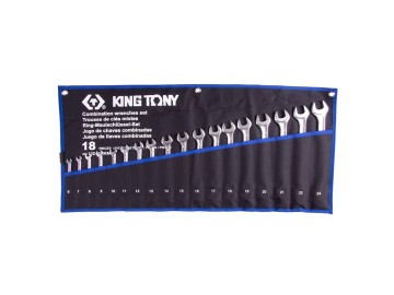 Набор комбинированных ключей, 6-24 мм, чехол из теторона, 18 предметов king tony 12d18mrn